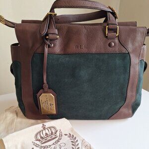 Vintage Ralph Lauren Suede & Leather Satchel – New / Unused with Dust Bag